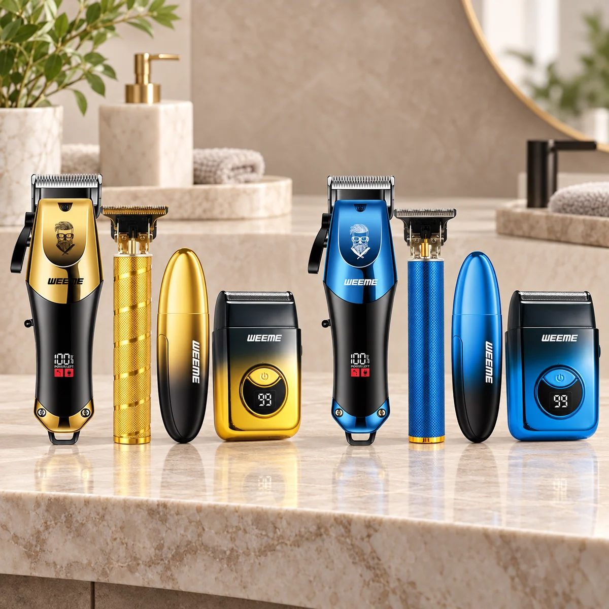 810 · 4-piece set — Separate gold and blue 810 four-piece sets